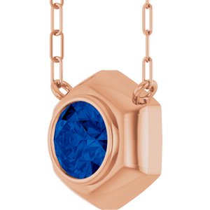 Bezel-Set Solitaire Necklace or Center