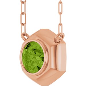 Bezel-Set Solitaire Necklace or Center