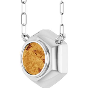 Bezel-Set Solitaire Necklace or Center