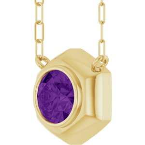 Bezel-Set Solitaire Necklace or Center
