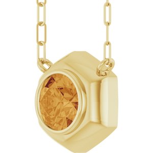 Bezel-Set Solitaire Necklace or Center