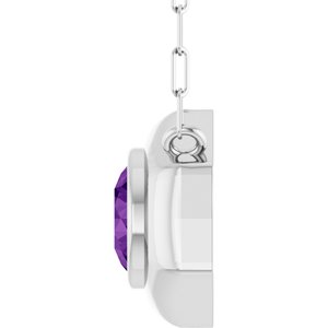 Bezel-Set Solitaire Necklace or Center