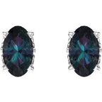 Oval 4-Prong Scroll Setting® Stud Earrings