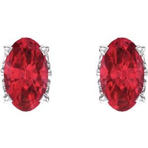 Oval 4-Prong Scroll Setting® Stud Earrings