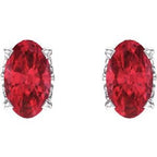 Oval 4-Prong Scroll Setting® Stud Earrings