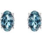 Oval 4-Prong Scroll Setting® Stud Earrings