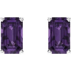 Emerald 4-Prong Scroll Setting® Stud Earrings