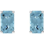 Emerald 4-Prong Scroll Setting® Stud Earrings
