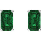 Emerald 4-Prong Scroll Setting® Stud Earrings