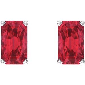Emerald 4-Prong Scroll Setting® Stud Earrings