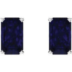 Emerald 4-Prong Scroll Setting® Stud Earrings