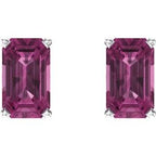 Emerald 4-Prong Scroll Setting® Stud Earrings