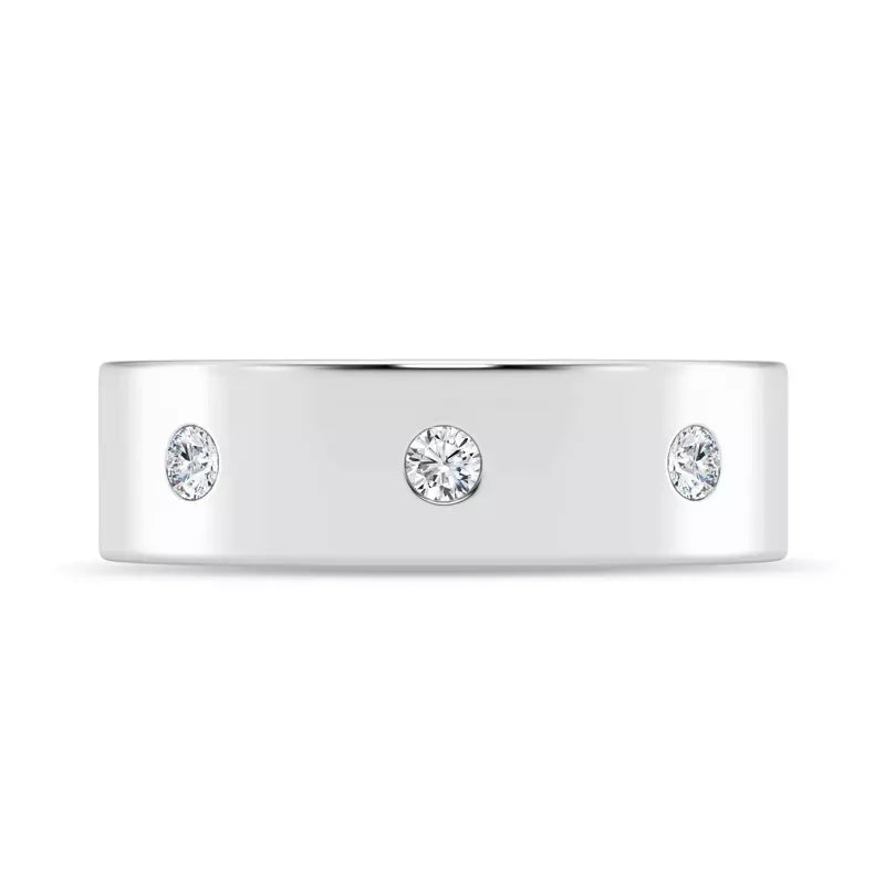 Men's Low Dome Flush Set Diamond Band image 0