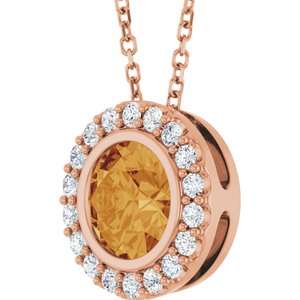 Bezel-Set Halo-Style Necklace or Pendant