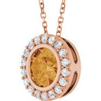 Bezel-Set Halo-Style Necklace or Pendant