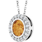 Bezel-Set Halo-Style Necklace or Pendant