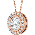 Bezel-Set Halo-Style Necklace or Pendant