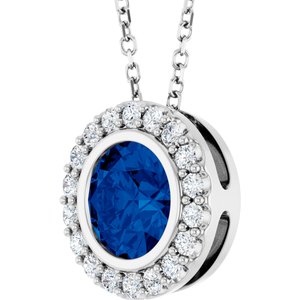 Bezel-Set Halo-Style Necklace or Pendant