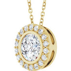 Bezel-Set Halo-Style Necklace or Pendant