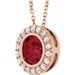 Bezel-Set Halo-Style Necklace or Pendant