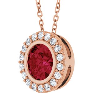 Bezel-Set Halo-Style Necklace or Pendant