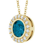 Bezel-Set Halo-Style Necklace or Pendant