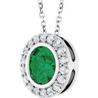 Bezel-Set Halo-Style Necklace or Pendant