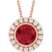 Bezel-Set Halo-Style Necklace or Pendant