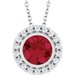 Bezel-Set Halo-Style Necklace or Pendant