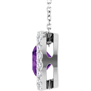 Bezel-Set Halo-Style Necklace or Pendant