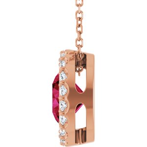 Bezel-Set Halo-Style Necklace or Pendant