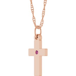 Accented Cross Necklace or Pendant