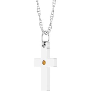 Accented Cross Necklace or Pendant