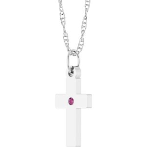 Accented Cross Necklace or Pendant
