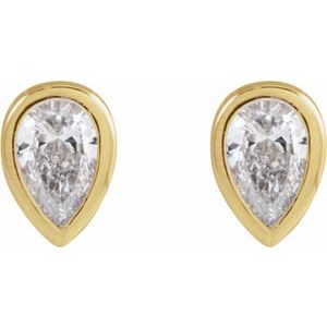 Pear Bezel-Set Stud Earrings