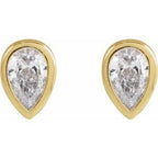 Pear Bezel-Set Stud Earrings