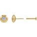 Round Bezel-Set Stud Earrings