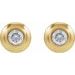 Round Bezel-Set Stud Earrings