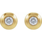 Round Bezel-Set Stud Earrings