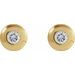 Round Bezel-Set Stud Earrings