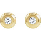 Round Bezel-Set Stud Earrings