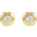 Round Bezel-Set Stud Earrings