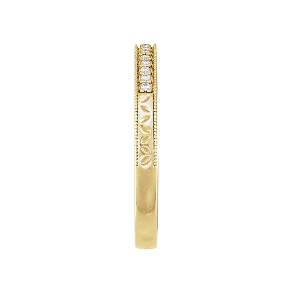 Milgrain Edge Sculptural Anniversary Band