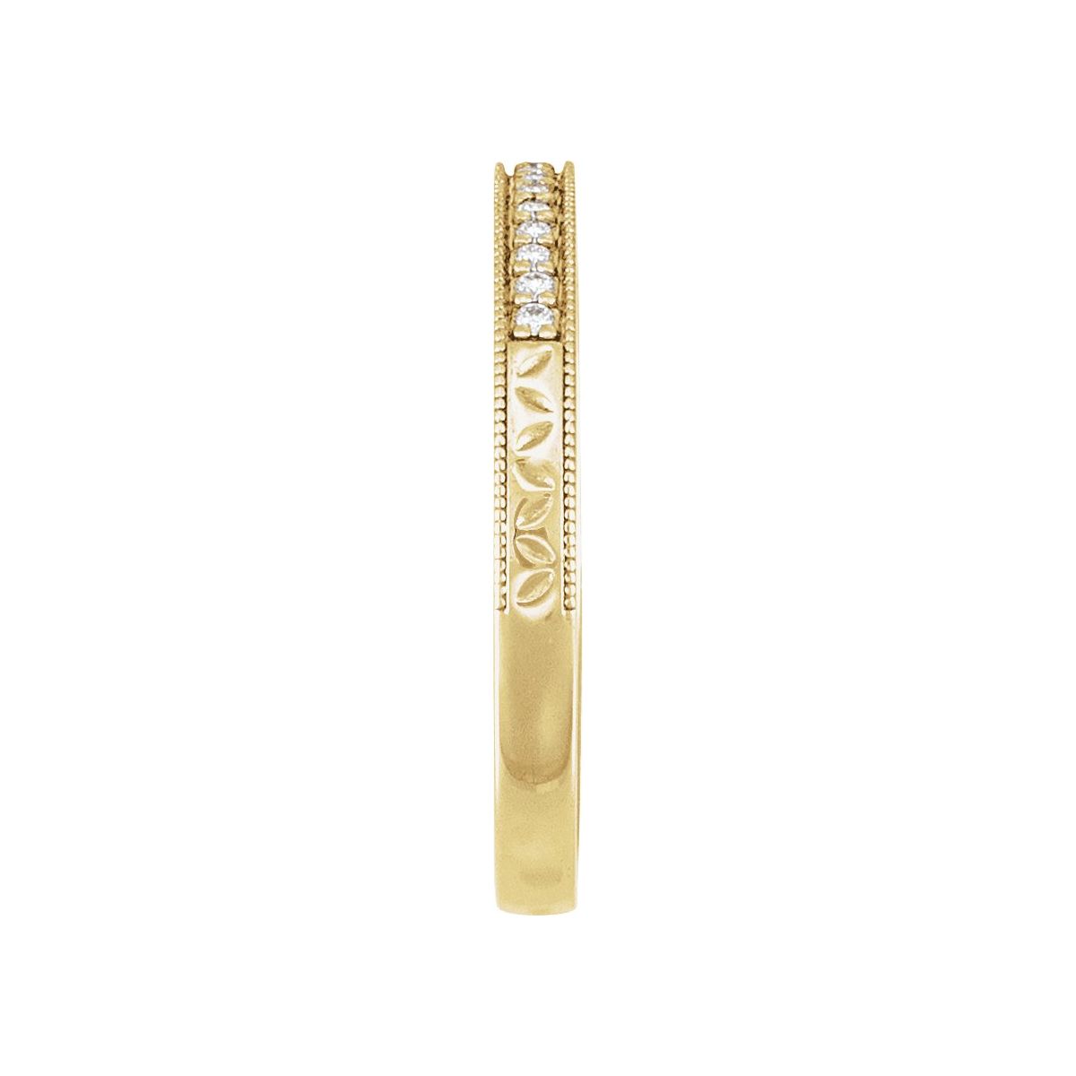 Milgrain Edge Sculptural Anniversary Band