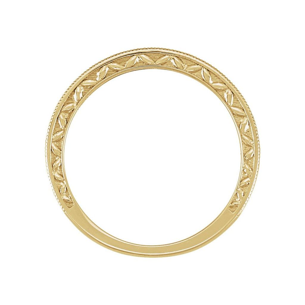 Milgrain Edge Sculptural Anniversary Band