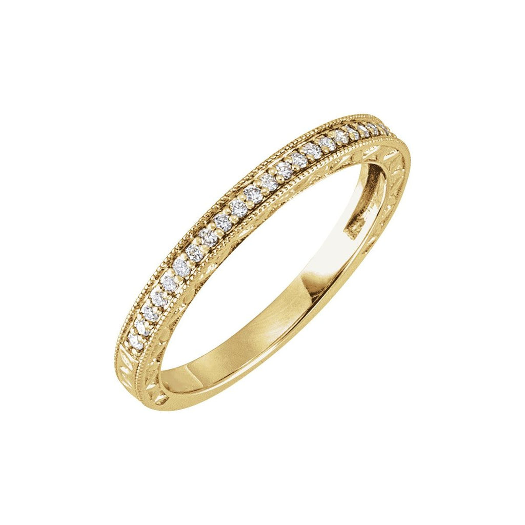Milgrain Edge Sculptural Anniversary Band
