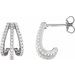 Accented Three-Row Hoop Earrings