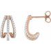 Accented Three-Row Hoop Earrings