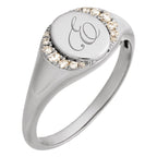 Engravable Accented Signet Ring