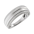 Accented Tapered Comfort-Fit Half Round Band with Satin Finish